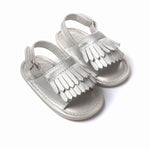 Sandali per bambini con frange in PU moda casual, 11cm/76g, 12cm/83g, 13cm/93g