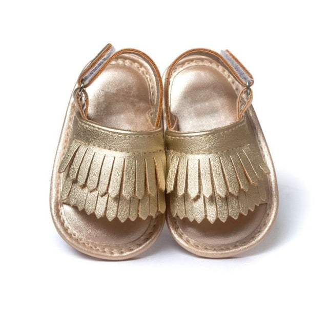 Sandali per bambini con frange in PU moda casual, 11cm/76g, 12cm/83g, 13cm/93g
