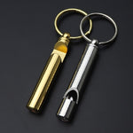 Portachiavi apribottiglie con fischietto in metallo da 2 pezzi, Gold, Silver