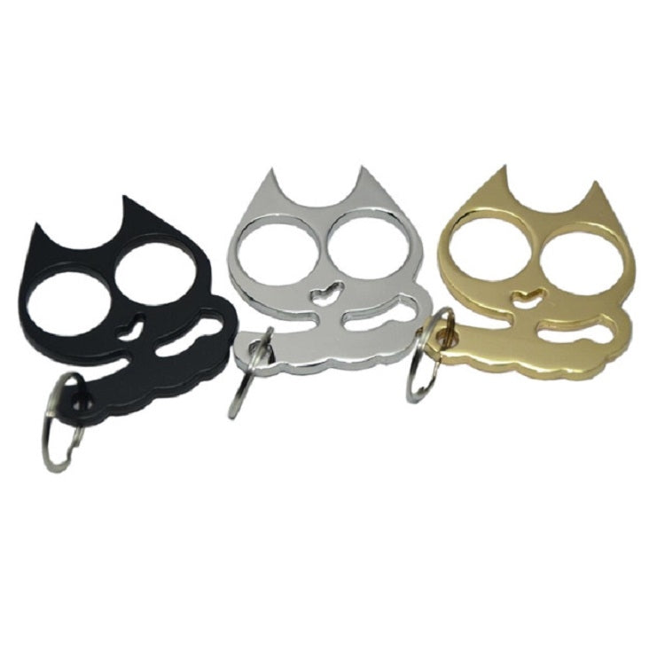 Portachiavi per autodifesa in metallo per esterni Kitty da 5 pezzi Strumento per rompere finestre per autodifesa per esterni, Cat Shape(Gold), Cat Shape(Silver), Cat Shape(Black)