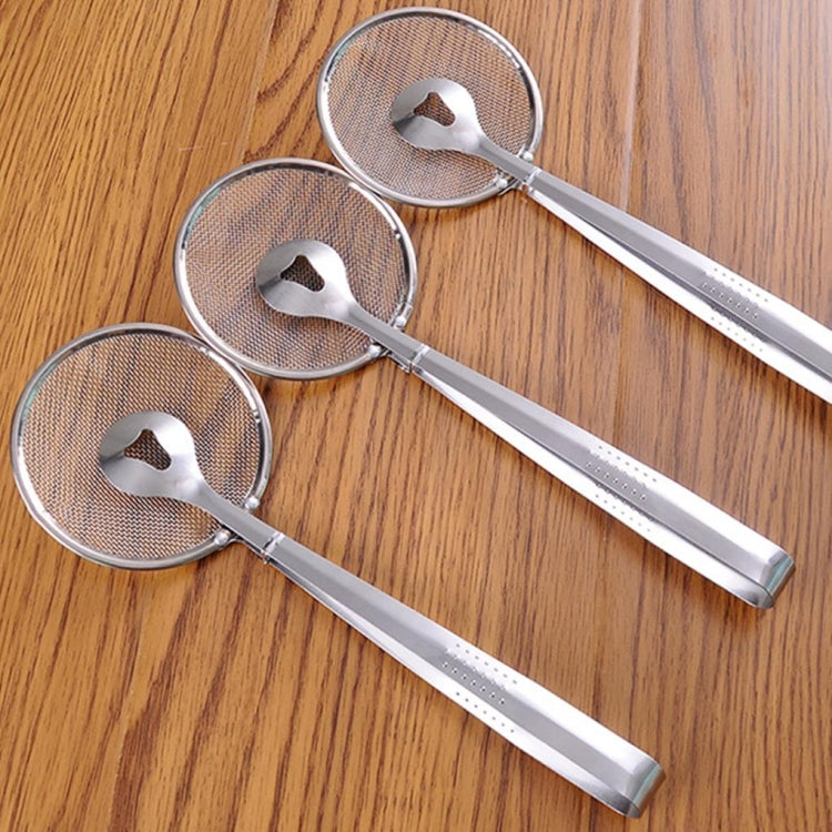Cucchiaio a rete per scola alimenti fritti in acciaio inossidabile con clip, Net Spoon with Clip