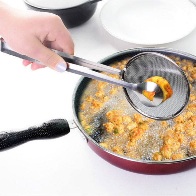 Cucchiaio a rete per scola alimenti fritti in acciaio inossidabile con clip, Net Spoon with Clip