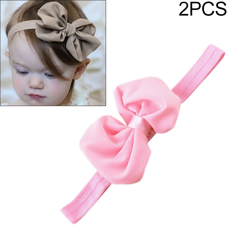 Copricapo per capelli per bambini con fiocco in chiffon con fascia per capelli da 2 pezzi