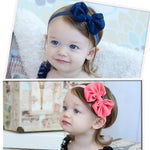 Copricapo per capelli per bambini con fiocco in chiffon con fascia per capelli da 2 pezzi