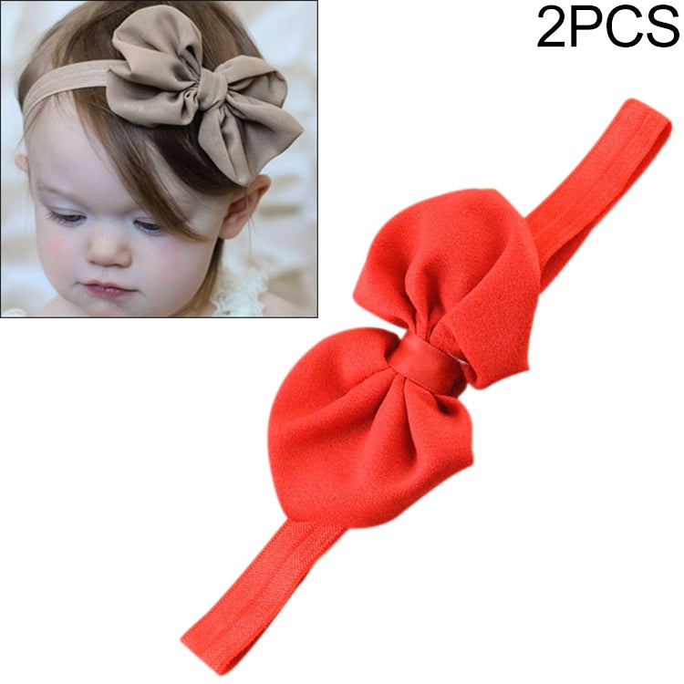 Copricapo per capelli per bambini con fiocco in chiffon con fascia per capelli da 2 pezzi