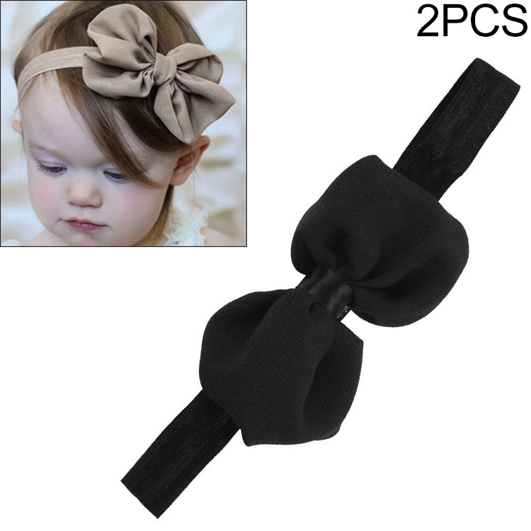 Copricapo per capelli per bambini con fiocco in chiffon con fascia per capelli da 2 pezzi