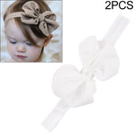 Copricapo per capelli per bambini con fiocco in chiffon con fascia per capelli da 2 pezzi
