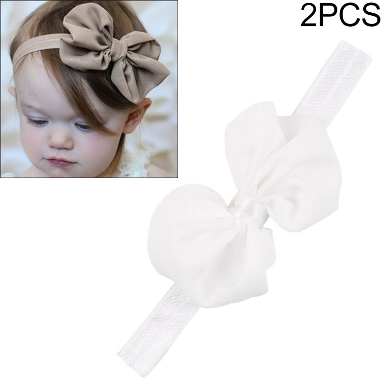 Copricapo per capelli per bambini con fiocco in chiffon con fascia per capelli da 2 pezzi
