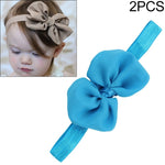 Copricapo per capelli per bambini con fiocco in chiffon con fascia per capelli da 2 pezzi