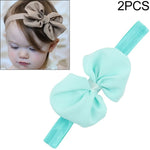Copricapo per capelli per bambini con fiocco in chiffon con fascia per capelli da 2 pezzi