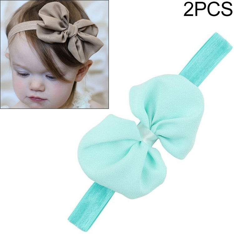 Copricapo per capelli per bambini con fiocco in chiffon con fascia per capelli da 2 pezzi