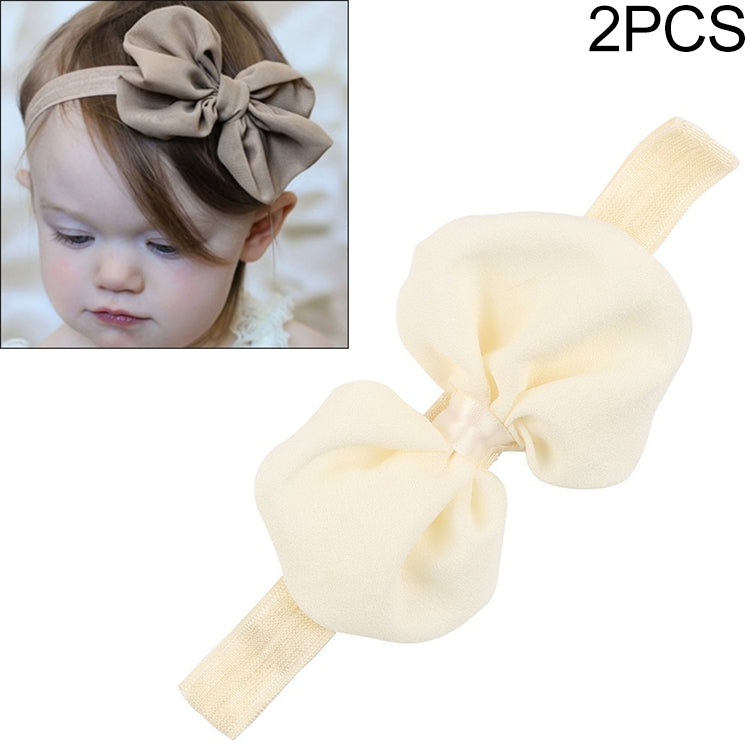 Copricapo per capelli per bambini con fiocco in chiffon con fascia per capelli da 2 pezzi