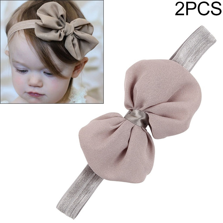 Copricapo per capelli per bambini con fiocco in chiffon con fascia per capelli da 2 pezzi