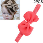 Copricapo per capelli per bambini con fiocco in chiffon con fascia per capelli da 2 pezzi