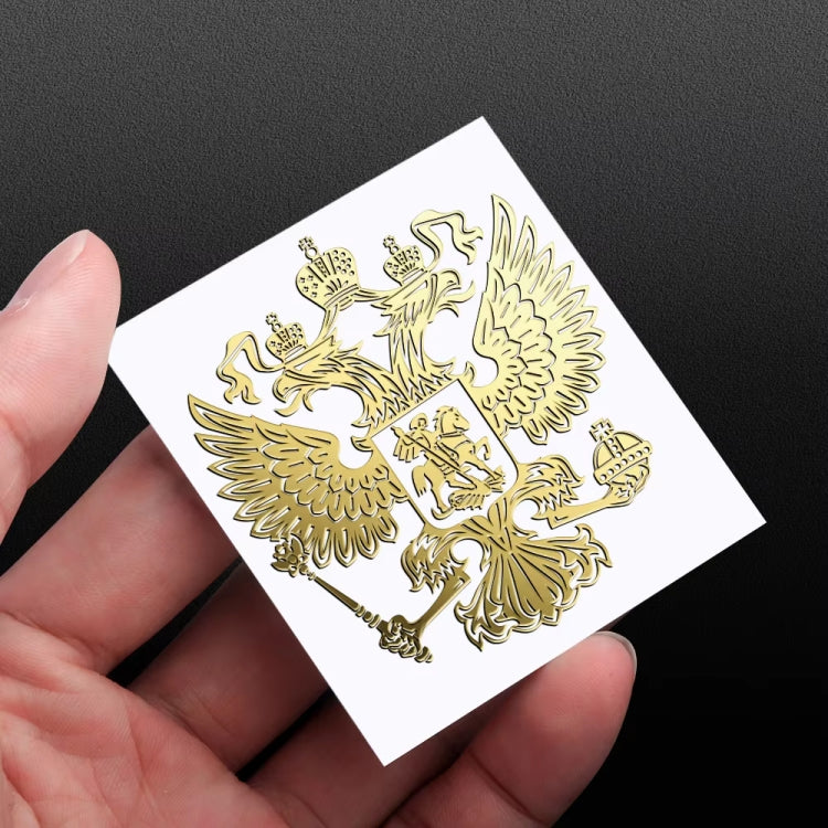 10 pezzi PITREW stemma della Russia emblema adesivi per auto in metallo nichel decalcomanie, colore casuale, Russia Emblem Gold