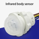 Sensore di movimento a luce infrarossa per interni ed esterni Interruttore PIR a ritardo di tempo Lampada da notte sensibile a LED, CA 220V