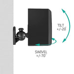 Staffa da parete girevole 45° per diffusori audio surround nera