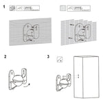 Staffa da parete girevole 45° per diffusori audio surround nera