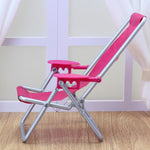 Sedia da spiaggia reclinabile in tela pieghevole 1:6 per bambola Barbie, Folding Canvas Beach Chair