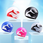 Cuffia da nuoto in silicone con motivo delfino in versione allargata per uomo e donna, Enlarged Version (White), Enlarged Version (Pink), Enlarged Version (Silver), Enlarged Version (Black), Enlarged Version (Blue)
