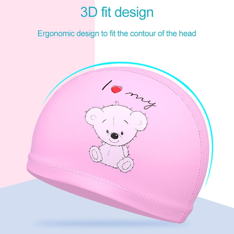 Cuffia da nuoto impermeabile rivestita in PU modello ippopotamo per bambini, Cartoon Hippo (Lack Blue), Cartoon Hippo (Pink), Cartoon Hippo (Blue), Cartoon Hippo (Orange)