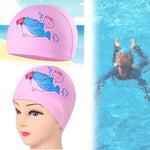 Cuffia da nuoto modello cartone animato rivestita in PU impermeabile per la cura dei capelli per bambini, PU Coated (Blue Bear), PU Coated (Pink Bear), PU Coated (Blue Shark), PU Coated (Pink Shark)