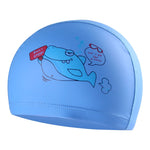 Cuffia da nuoto modello cartone animato rivestita in PU impermeabile per la cura dei capelli per bambini, PU Coated (Blue Bear), PU Coated (Pink Bear), PU Coated (Blue Shark), PU Coated (Pink Shark)