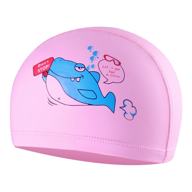 Cuffia da nuoto modello cartone animato rivestita in PU impermeabile per la cura dei capelli per bambini, PU Coated (Blue Bear), PU Coated (Pink Bear), PU Coated (Blue Shark), PU Coated (Pink Shark)