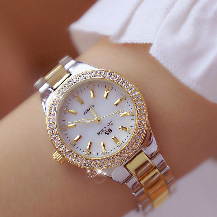 BS beesister FA1258 orologio da donna con cinturino in lega di diamanti con cassa rotonda