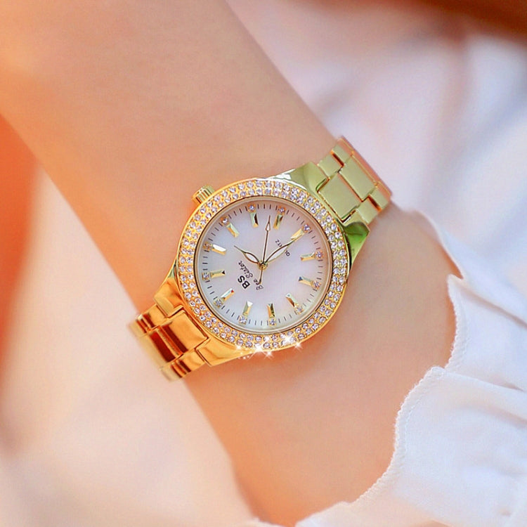 BS beesister FA1258 orologio da donna con cinturino in lega di diamanti con cassa rotonda