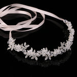 Nobile cristallo strass copricapo da sposa nastro di raso accessori per capelli da sposa per spose diademi corone fasce