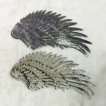 A Pair Sequin Feather Wing Shape Clothing Patch Sticker DIY Clothing Accessories, Small 20.5 x 10cm Gold, Middle 26.5 x 26cm Gold, Large 33.5 x 32cm Gold, Small 20.5 x 10cm Silver, Middle 26.5 x 26cm Silver, Large 33.5 x 32cm Silver                    ...