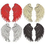 A Pair Sequin Feather Wing Shape Clothing Patch Sticker DIY Clothing Accessories, Small 20.5 x 10cm Gold, Middle 26.5 x 26cm Gold, Large 33.5 x 32cm Gold, Small 20.5 x 10cm Silver, Middle 26.5 x 26cm Silver, Large 33.5 x 32cm Silver                    ...