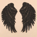A Pair Sequin Feather Wing Shape Clothing Patch Sticker DIY Clothing Accessories, Small 20.5 x 10cm Gold, Middle 26.5 x 26cm Gold, Large 33.5 x 32cm Gold, Small 20.5 x 10cm Silver, Middle 26.5 x 26cm Silver, Large 33.5 x 32cm Silver                    ...
