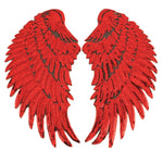 A Pair Sequin Feather Wing Shape Clothing Patch Sticker DIY Clothing Accessories, Small 20.5 x 10cm Gold, Middle 26.5 x 26cm Gold, Large 33.5 x 32cm Gold, Small 20.5 x 10cm Silver, Middle 26.5 x 26cm Silver, Large 33.5 x 32cm Silver                    ...