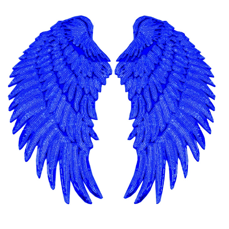 A Pair Sequin Feather Wing Shape Clothing Patch Sticker DIY Clothing Accessories, Small 20.5 x 10cm Gold, Middle 26.5 x 26cm Gold, Large 33.5 x 32cm Gold, Small 20.5 x 10cm Silver, Middle 26.5 x 26cm Silver, Large 33.5 x 32cm Silver                    ...