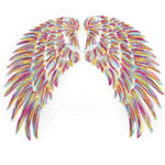 A Pair Sequin Feather Wing Shape Clothing Patch Sticker DIY Clothing Accessories, Small 20.5 x 10cm Gold, Middle 26.5 x 26cm Gold, Large 33.5 x 32cm Gold, Small 20.5 x 10cm Silver, Middle 26.5 x 26cm Silver, Large 33.5 x 32cm Silver                    ...