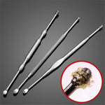 Set 3 strumenti pulizia orecchio in acciaio inox