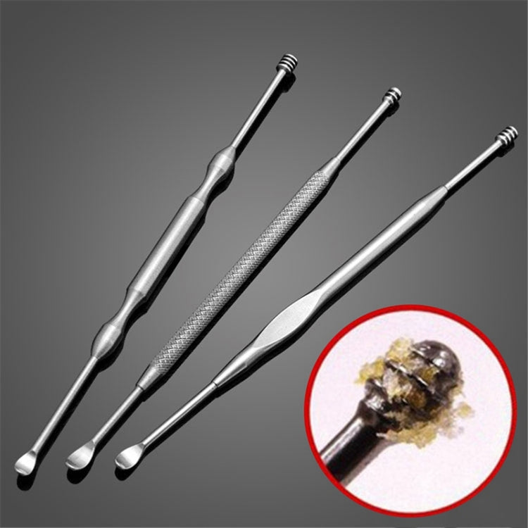 Set 3 strumenti pulizia orecchio in acciaio inox