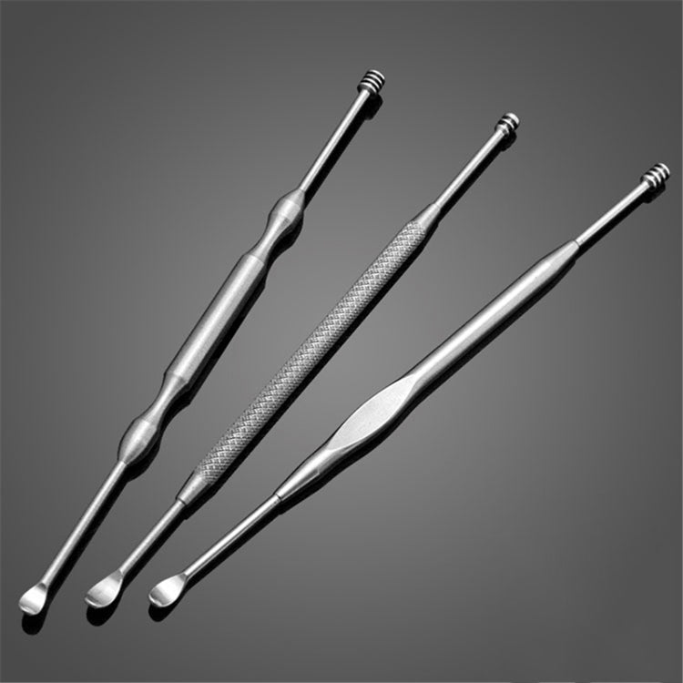 Set 3 strumenti pulizia orecchio in acciaio inox