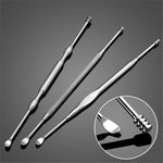 Set 3 strumenti pulizia orecchio in acciaio inox