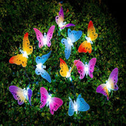 Luci natalizie solari da giardino farfalla 4m 12LED 5m 20LED