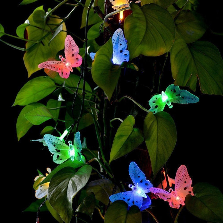 Luci natalizie solari da giardino farfalla 4m 12LED 5m 20LED