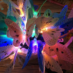 Luci natalizie solari da giardino farfalla 4m 12LED 5m 20LED