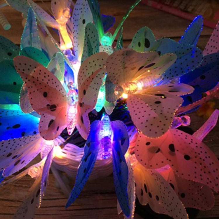 Luci natalizie solari da giardino farfalla 4m 12LED 5m 20LED