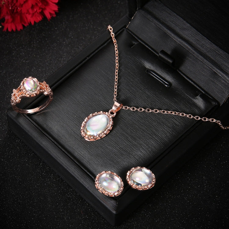 Set di gioielli in cristallo con orecchini e orecchini con collana di opale da donna