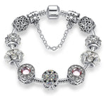 Bracciale in lega di cristallo opale Panjia semplice da donna, 2 pezzi, 17cm, 18cm, 19cm, 20cm, 21cm