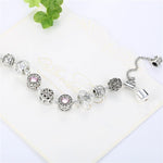 Bracciale in lega di cristallo opale Panjia semplice da donna, 2 pezzi, 17cm, 18cm, 19cm, 20cm, 21cm