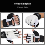 Mezze dita Guanti da boxe da allenamento con sacchi di sabbia per adulti Guanti da sparring Taekwondo fitness in pelle PU, XS, S, M, L, XL, XXL
