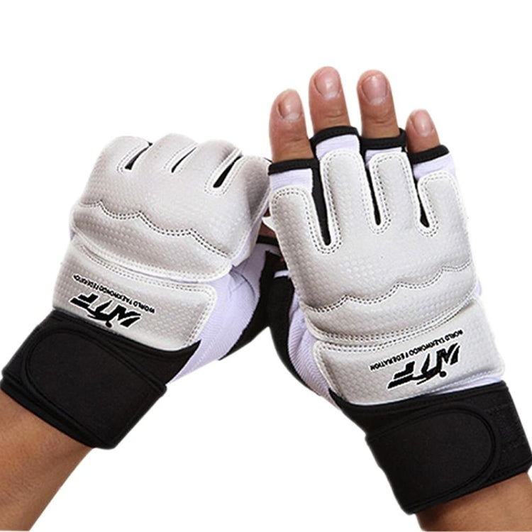 Mezze dita Guanti da boxe da allenamento con sacchi di sabbia per adulti Guanti da sparring Taekwondo fitness in pelle PU, XS, S, M, L, XL, XXL